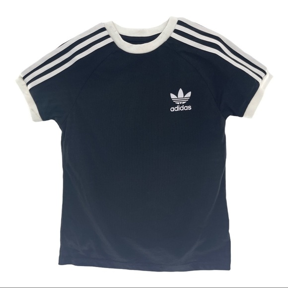 Adidas Black Short Sleeve 3 Stripes T-Shirt Size S - Picture 2 of 7